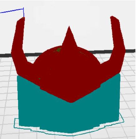 cara impresa en 3D con soportes